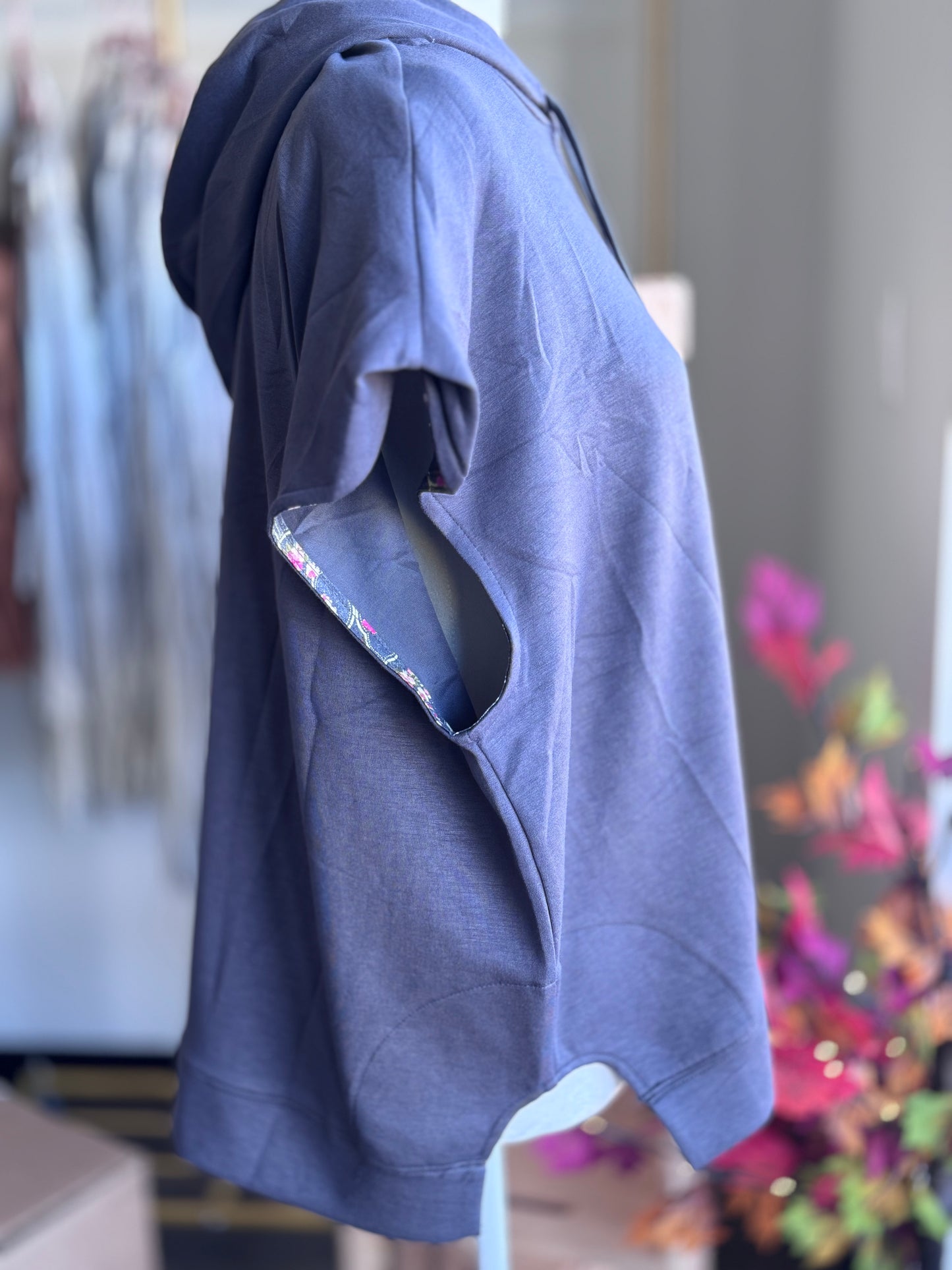 Charcoal Soft Knit Sleeveless Hoodie