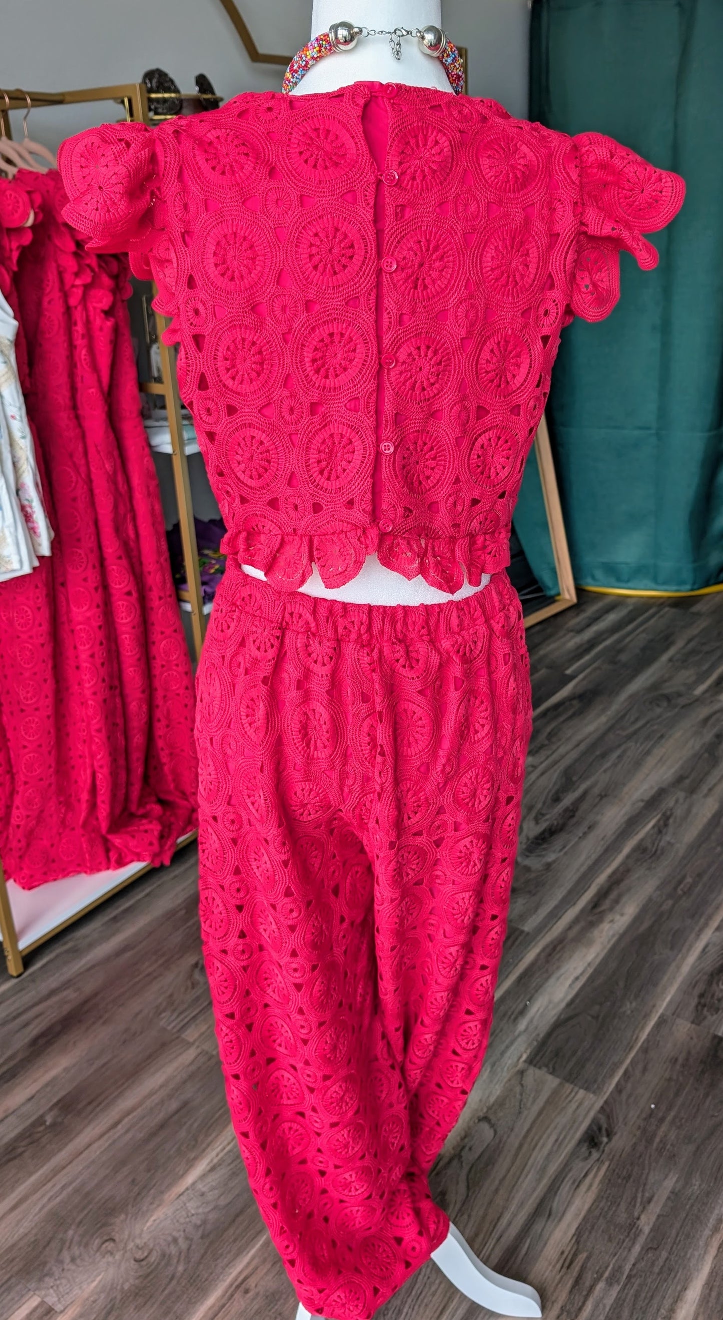 Raspberry Lace Jumper