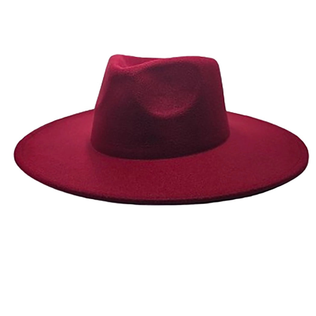 Vegan Felt Rancher Fedora Hat with Wide Brim