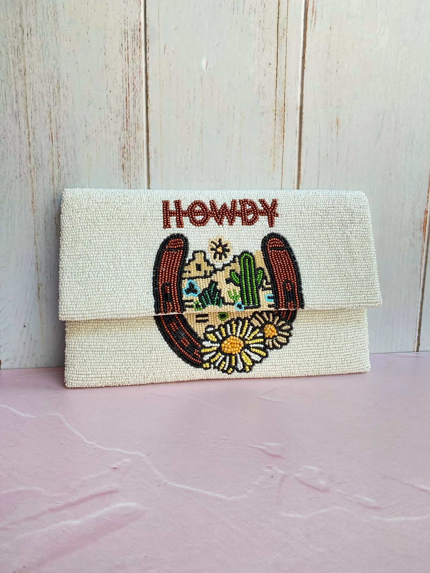 Howdy Beaded Clutch