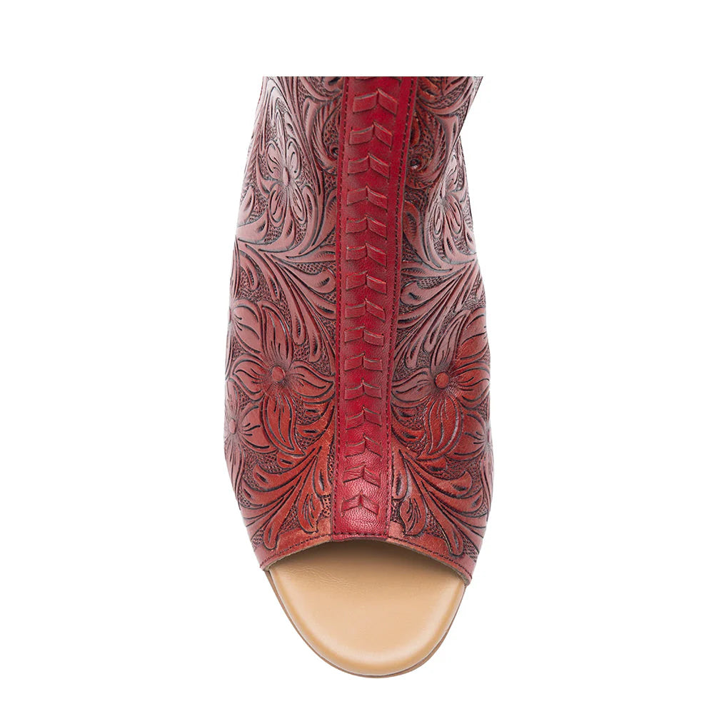 Cayenne Peep Toe Western Booties