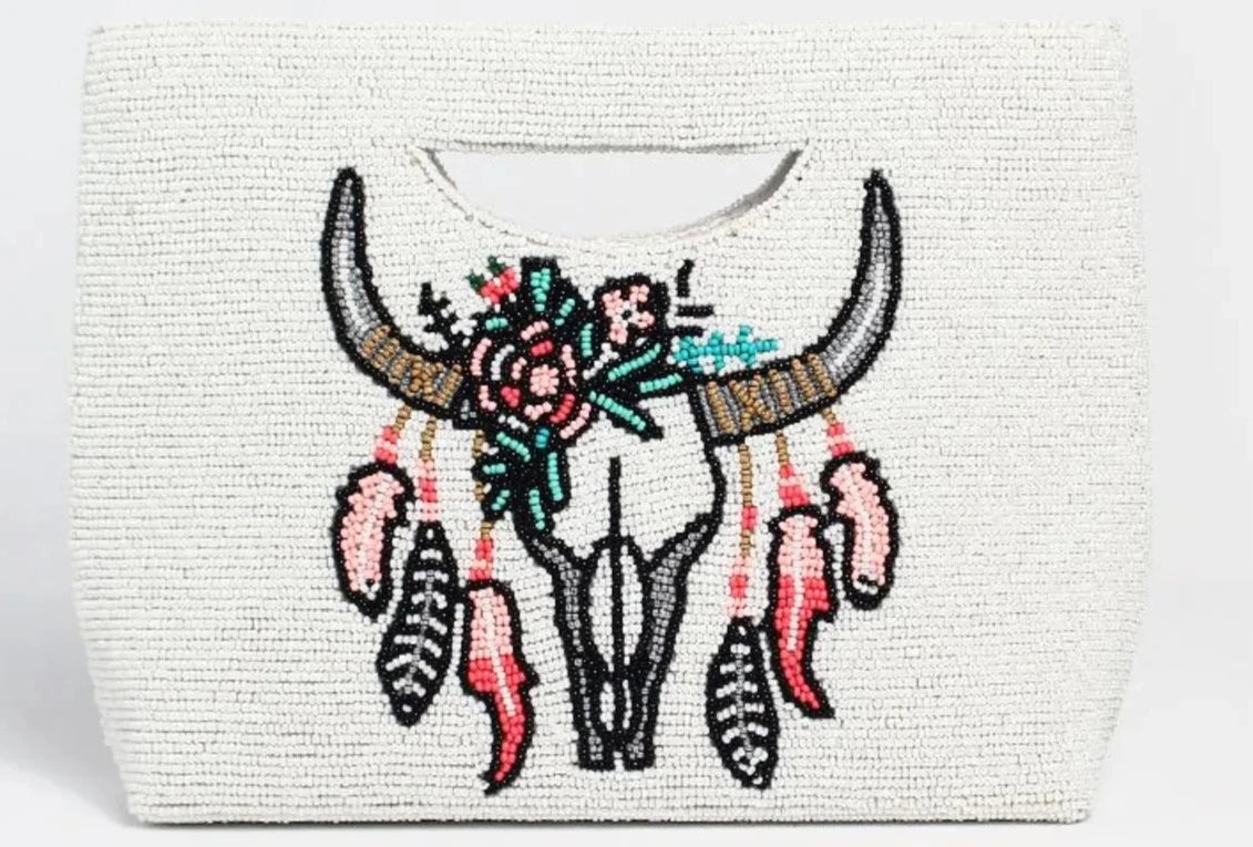Bull Head Beaded Crossbody