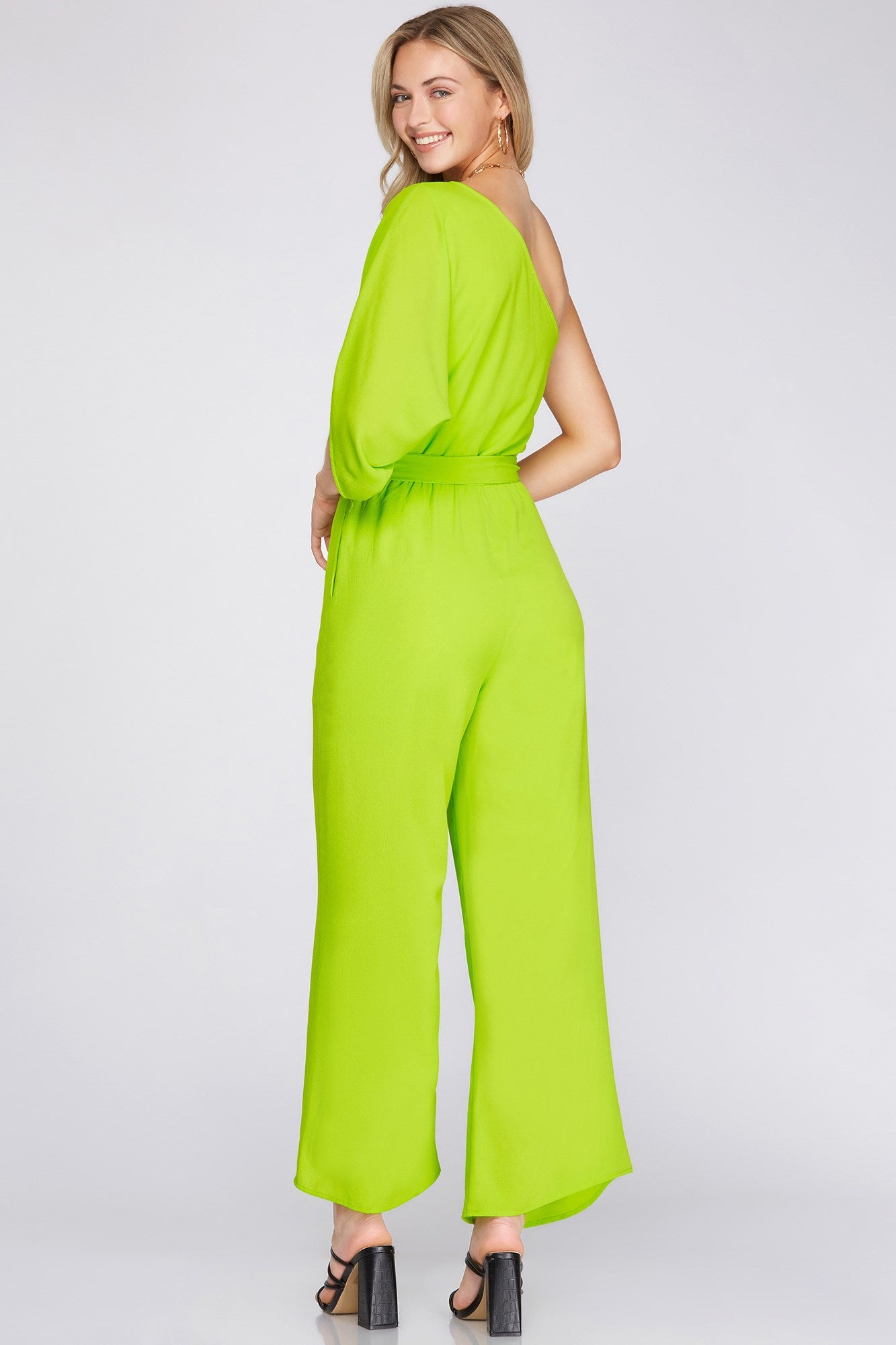 ONE SHOULDER WOVEN JUMPSUIT