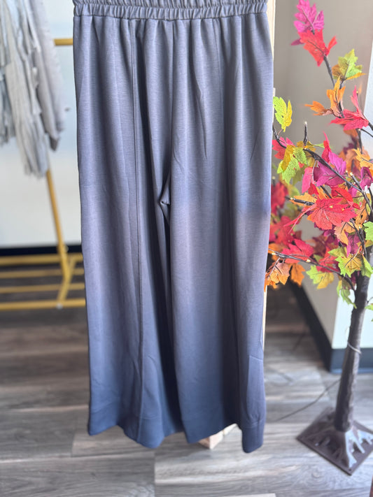 Charcoal Soft Knit Drawstring Pants