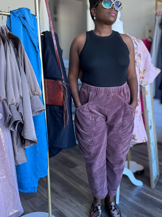 Mulberry Corduroy Deep Pocket Barrel Pants