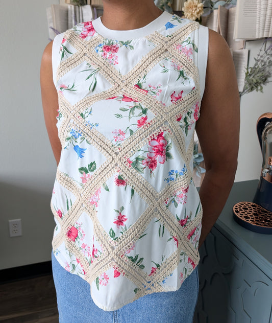 Floral Cross Knit