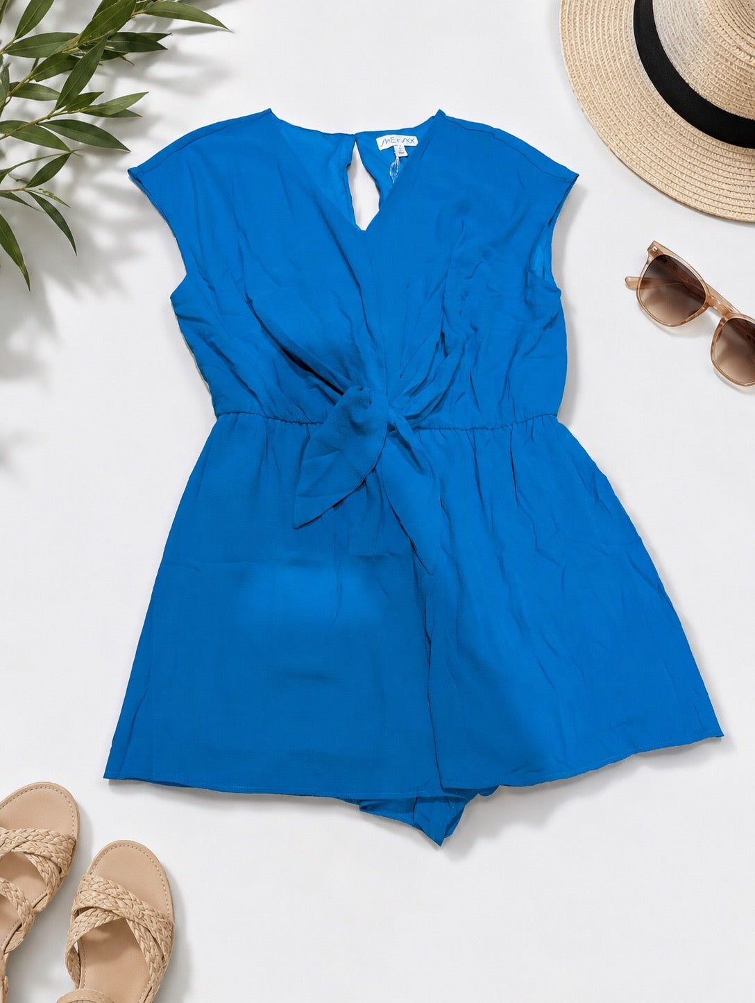 PLUS - DROP SHOULDER WOVEN ROMPER