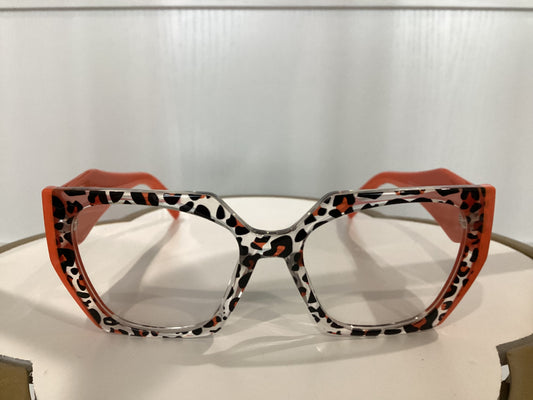 Clear Orange Animal Print Frames