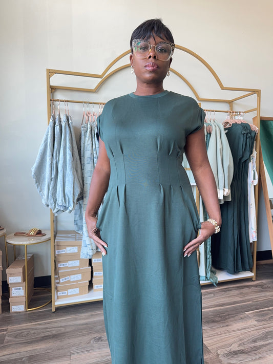 Dark Green A-line Maxi Dress