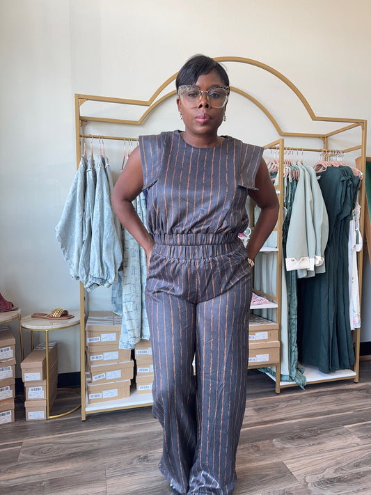 Rust Pin Stripe Pants