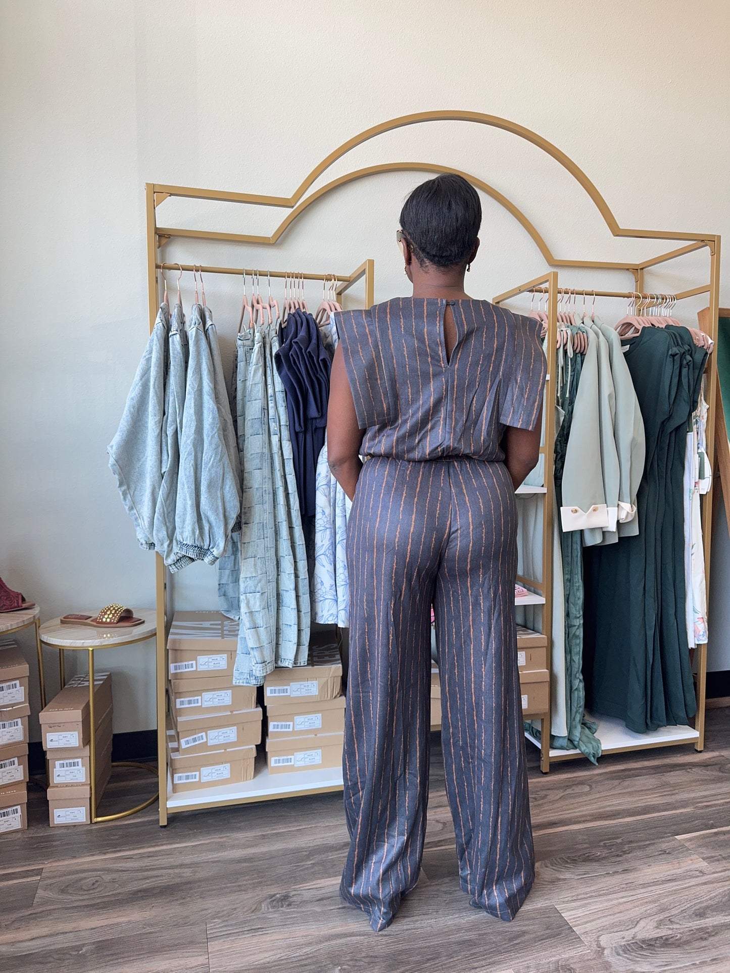 Rust Pin Stripe Pants