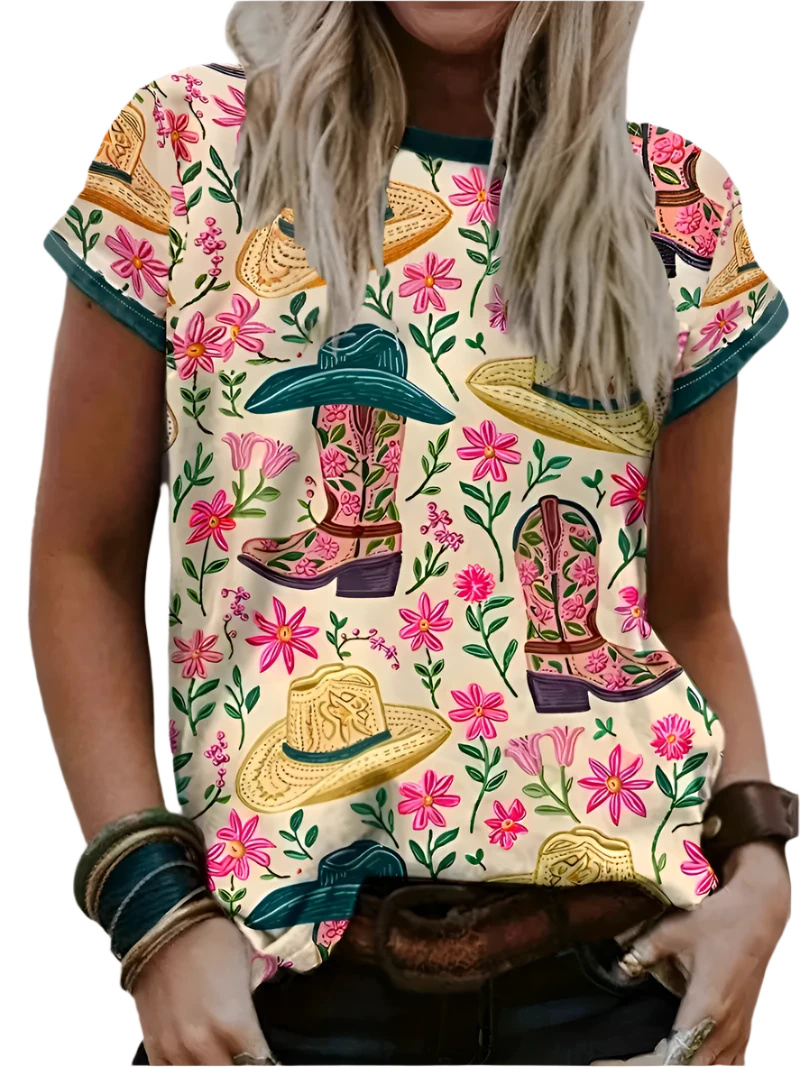 Pink Western Tee